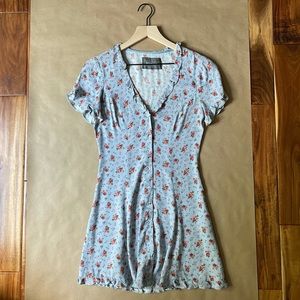 SOLD Reformation Daisy Blue Floral Mini Dress